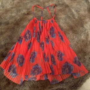 Halter open back floral top size small